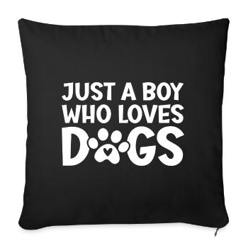 Love for Dogs Typography Design - Sofa pillowcase 17,3'' x 17,3'' (45 x 45 cm) - black - Front