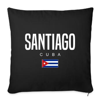 Santiago Cuba Cubains - Housse de coussin décorative 45 x 45 cm - noir - Devant