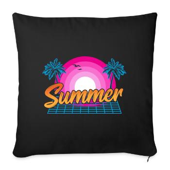 Beach Warm Weather 80s/90s Summer Sun - Sofa pillowcase 17,3'' x 17,3'' (45 x 45 cm) - black - Front