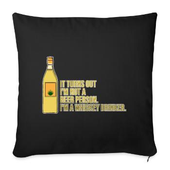 Whiskey Spruch Whiskeytrinker Whiskeyliebhaber - Sofakissenbezug 45 x 45 cm - Schwarz - Vorne