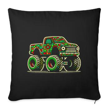 Spotty shirt Beadwork Monster Truck - Sofa pillowcase 17,3'' x 17,3'' (45 x 45 cm) - black - Front