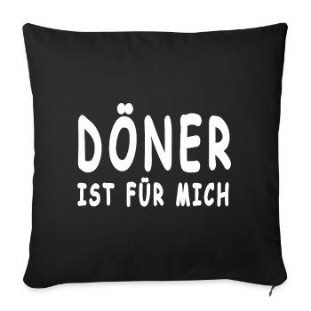 Döner - Sofakissenbezug 45 x 45 cm - Schwarz - Vorne