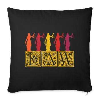 Justitia Anwalt Anwältin Gesetz Vintage Retro - Sofakissenbezug 45 x 45 cm - Schwarz - Vorne