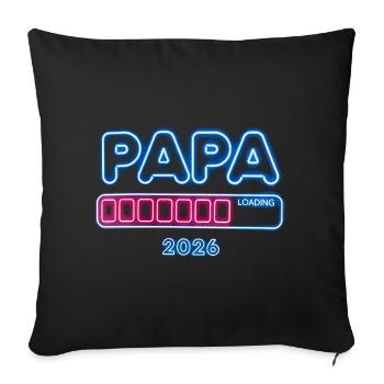 Annonce de cadeau de papa 2026 - Housse de coussin décorative 45 x 45 cm - noir - Devant