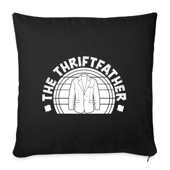 Thrift Shop The Thriftfather Love Thrifting - Sofa pillowcase 17,3'' x 17,3'' (45 x 45 cm) - black - Front