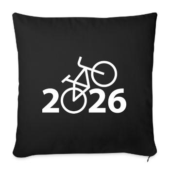 Radtour 2026, Mountainbike 2026, Fahrrad 2026 - Sofakissenbezug 45 x 45 cm - Schwarz - Vorne