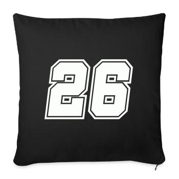 Number 26 - Sofa pillowcase 17,3'' x 17,3'' (45 x 45 cm) - black - Front