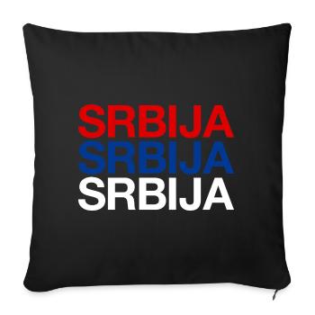 Serbia Serbien - Housse de coussin décorative 45 x 45 cm - noir - Devant