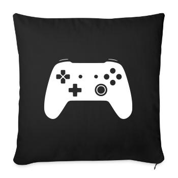 Modernes Gamepad Controller Zocken Vektor - Sofakissenbezug 45 x 45 cm - Schwarz - Vorne