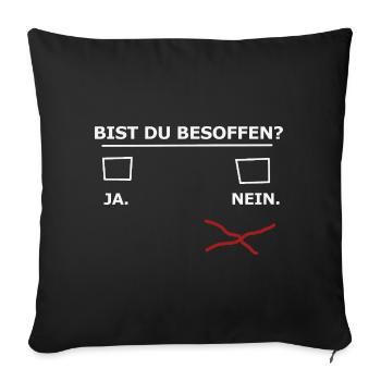 Bier Besoffen - Sofakissenbezug 45 x 45 cm - Schwarz - Vorne