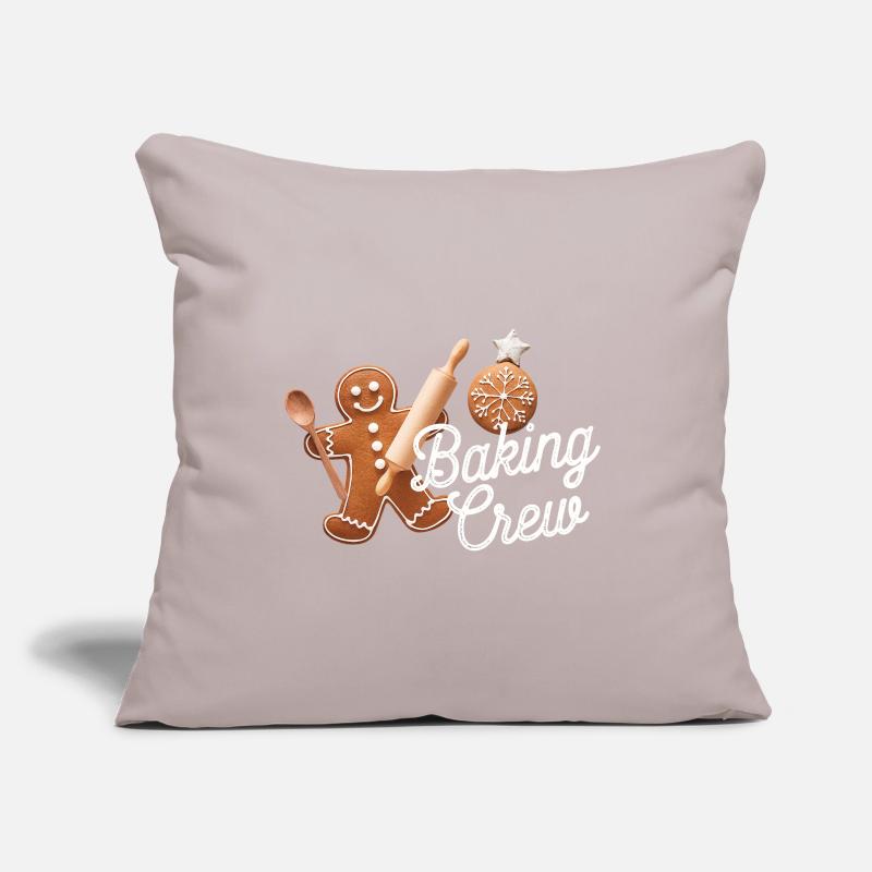 Baking Crew Gingerbread Man Cuisson de Noël Housse de coussin décorative 45 x 45 cm
