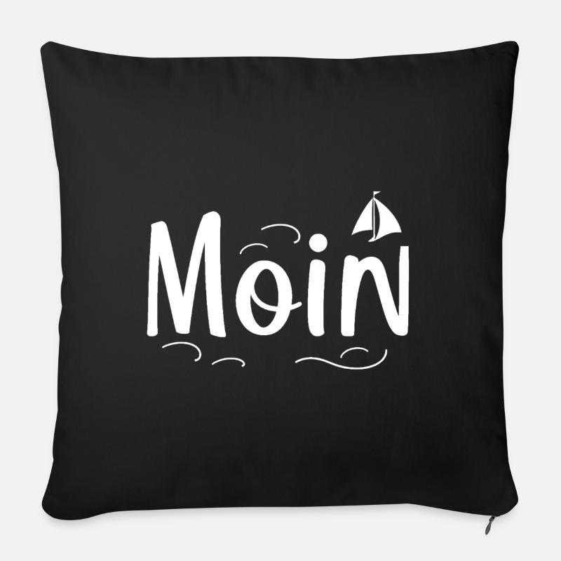 Moin Wellendesign - Sofakissenbezug 45 x 45 cm - Schwarz