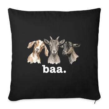 Chèvre bêlant, chèvre drôle, amant drôle, souplant - Housse de coussin décorative 45 x 45 cm - noir - Devant