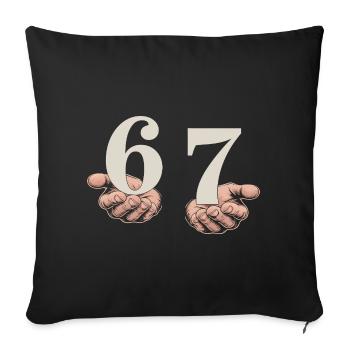 6-7 Gen Alpha Meme | Slang Humor Trend - Sofa pillowcase 17,3'' x 17,3'' (45 x 45 cm) - black - Front