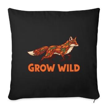 Le patchwork de renard des forêts pousse à l’état sauvage - Housse de coussin décorative 45 x 45 cm - noir - Devant