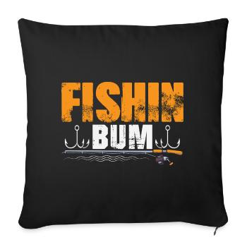 Anglers Fishermen Fishing Sport Fishermen - Sofa pillowcase 17,3'' x 17,3'' (45 x 45 cm) - black - Front