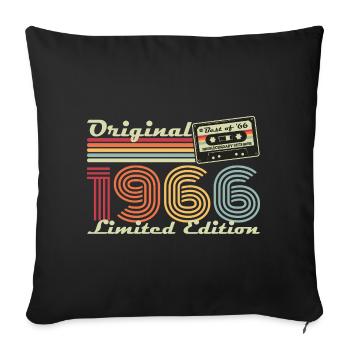 Original 1966 Vintage Vintage Anniversaire Rétro - Housse de coussin décorative 45 x 45 cm - noir - Devant