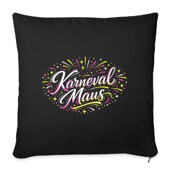 Kölner Karnevalsmaus Alaaf Lustig Fasching Geschen - Sofakissenbezug 45 x 45 cm - Schwarz - Vorne