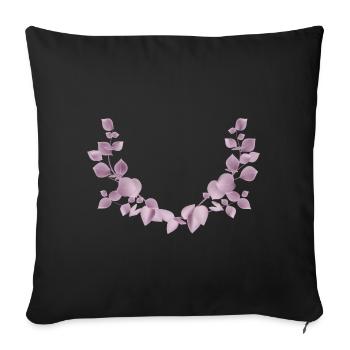 Delicate eucalyptus branches in dusky pink illustration - Sofa pillowcase 17,3'' x 17,3'' (45 x 45 cm) - black - Front