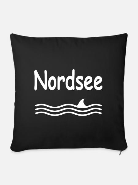 Nordsee - Sofakissenbezug 45 x 45 cm - Schwarz