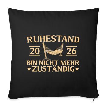 Retirement 2026 Farewell Gift Pension - Sofa pillowcase 17,3'' x 17,3'' (45 x 45 cm) - black - Front
