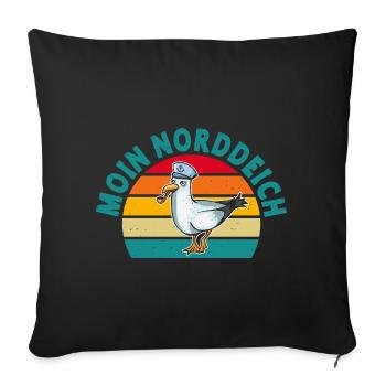 North Sea Holiday MOIN NORDDEICH Funny - Sofa pillowcase 17,3'' x 17,3'' (45 x 45 cm) - black - Front