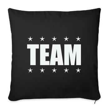Team mit Sternen - Sofakissenbezug 45 x 45 cm - Schwarz - Vorne