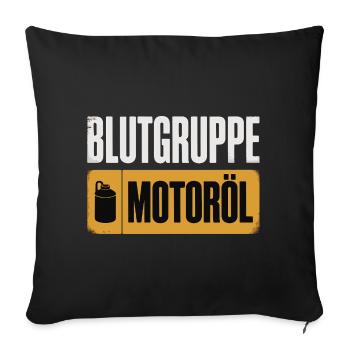 Groupe sanguin : conception du tournevis à huile moteur - Housse de coussin décorative 45 x 45 cm - noir - Devant