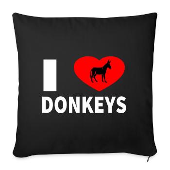 âne - Housse de coussin décorative 45 x 45 cm - noir - Devant