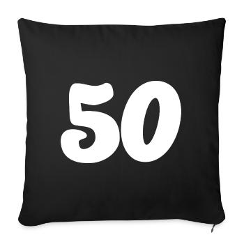 50. 50 YEARS. 50th ANNIVERSARY. 50 YEARS ANNIVERSARY. - Sofa pillowcase 17,3'' x 17,3'' (45 x 45 cm) - black - Front