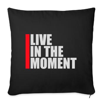Vivre dans l’instant Pleine conscience de la présence - Housse de coussin décorative 45 x 45 cm - noir - Devant