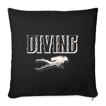 Diving divers - Sofa pillowcase 17,3'' x 17,3'' (45 x 45 cm) - black - Front