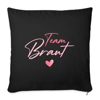 Bachelor Party Women's T-Shirt Bachelor Team Bride - Sofa pillowcase 17,3'' x 17,3'' (45 x 45 cm) - black - Front