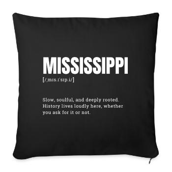 Mississippi Bold Monochrome Logo - Sofa pillowcase 17,3'' x 17,3'' (45 x 45 cm) - black - Front