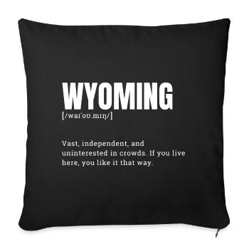 Wyoming Bold Terrain Typography - Sofa pillowcase 17,3'' x 17,3'' (45 x 45 cm) - black - Front