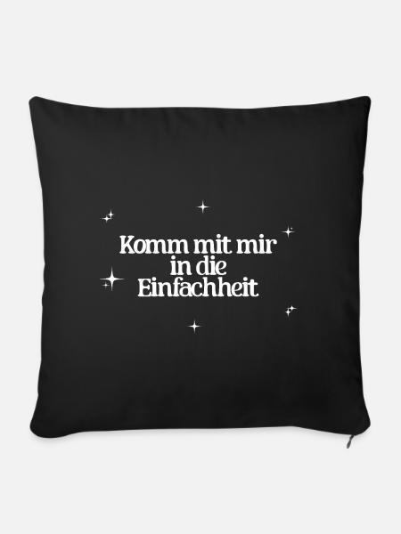 Komm mit mir in die Einfachheit Yoga Achtsamkeit - Sofakissenbezug 45 x 45 cm - Schwarz