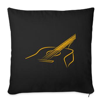 Guitare Rock and Roll - Housse de coussin décorative 45 x 45 cm - noir - Devant