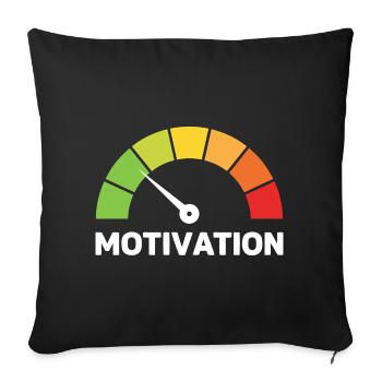 Motivation Anzeige Lustig Akku - Sofakissenbezug 45 x 45 cm - Schwarz - Vorne