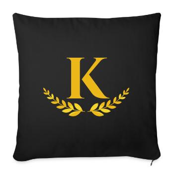 K - Sofa pillowcase 17,3'' x 17,3'' (45 x 45 cm) - black - Front