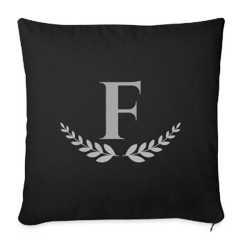 F - Sofa pillowcase 17,3'' x 17,3'' (45 x 45 cm) - black - Front
