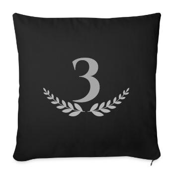 3 - Sofa pillowcase 17,3'' x 17,3'' (45 x 45 cm) - black - Front