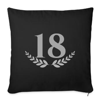 18 - Sofa pillowcase 17,3'' x 17,3'' (45 x 45 cm) - black - Front