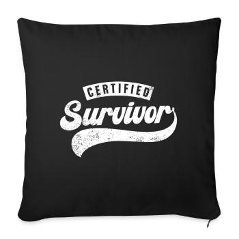 Survivant certifié - Housse de coussin décorative 45 x 45 cm - noir - Devant