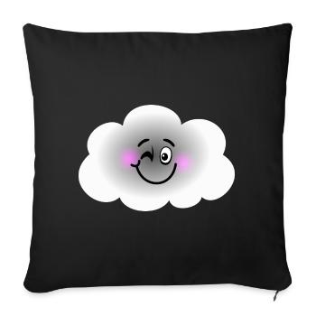Happy Cloud - Housse de coussin décorative 45 x 45 cm - noir - Devant