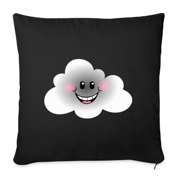 Happy Cloud - Housse de coussin décorative 45 x 45 cm - noir - Devant