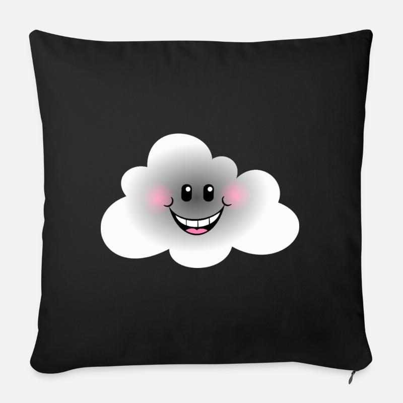 Glückliche Wolke - Sofakissenbezug 45 x 45 cm - Schwarz