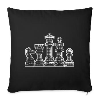 Schach Pixel Figuren für Männer Geschenk Retro - Sofakissenbezug 45 x 45 cm - Schwarz - Vorne