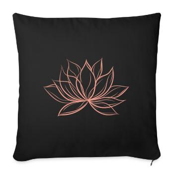 lotus flower - Sofa pillowcase 17,3'' x 17,3'' (45 x 45 cm) - black - Front