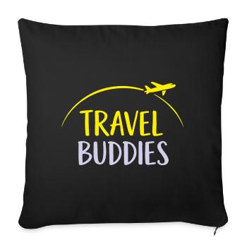 Travel Buddies - Sofa pillowcase 17,3'' x 17,3'' (45 x 45 cm) - black - Front