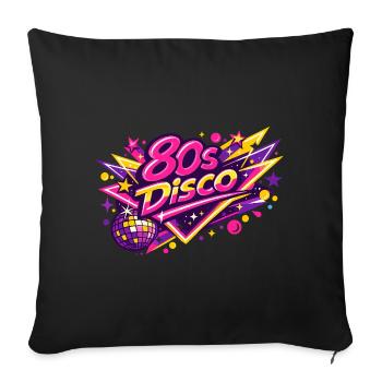 Retro 1980 80s Disco - Sofa pillowcase 17,3'' x 17,3'' (45 x 45 cm) - black - Front